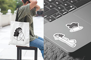 Cool Girl: Vector Illustrations, a Graphic by Martum-Design (Thumbnail 2 of 2)