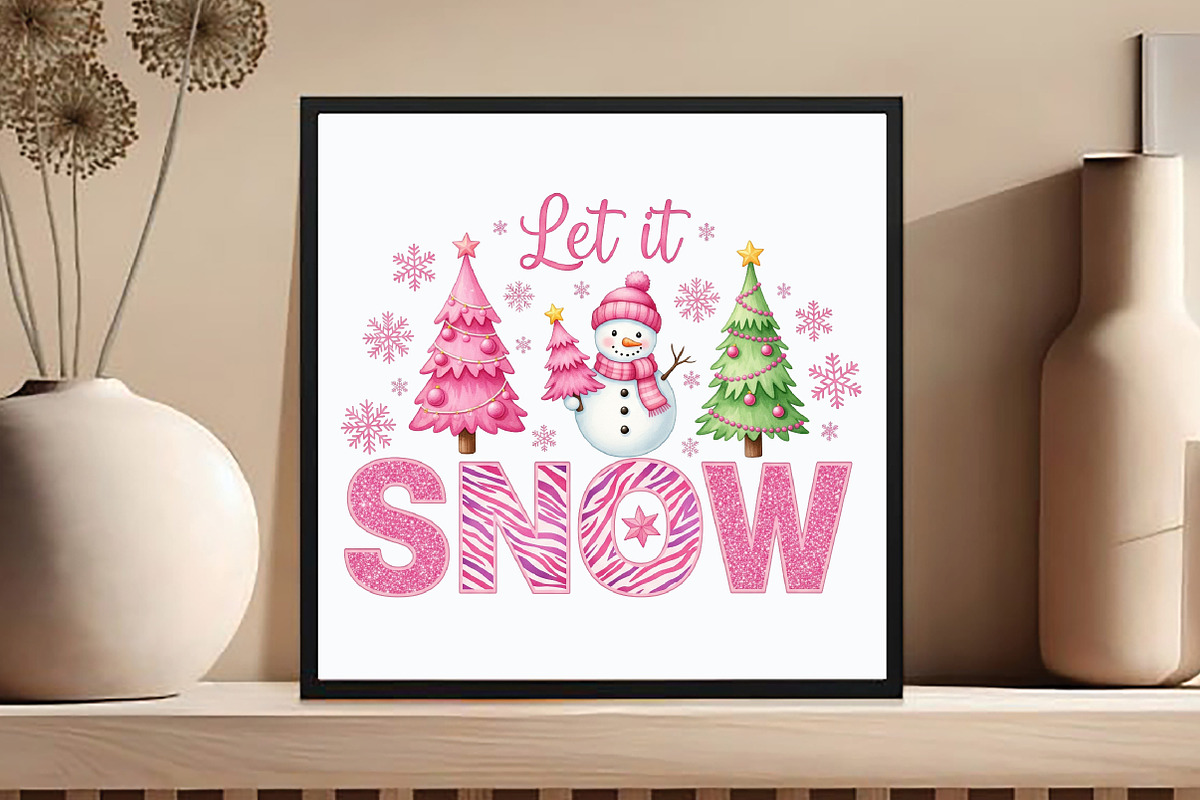 Let It Snow Clipart Christmas PNG, an Illustration by DreamCafeArt (Photo 4 of 6)