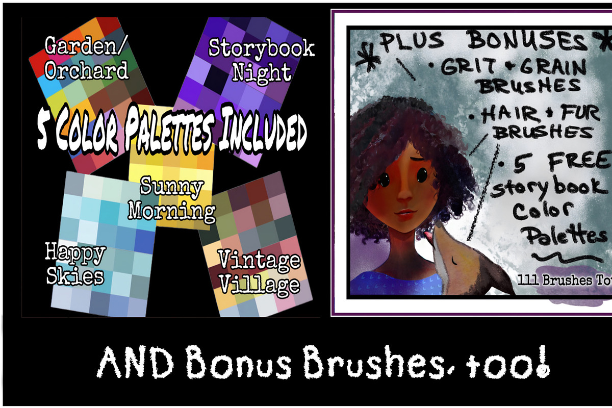 Children’s Illustration Brush Bundle, a Brush Add-On by Willow & Wheat (Photo 3 of 4)