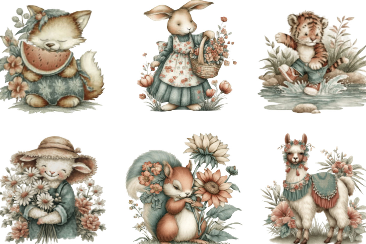 Whimsical Summer Animals Clipart, an Illustration by Designking (Photo 3 of 5)