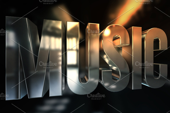 Music 3D Text Render