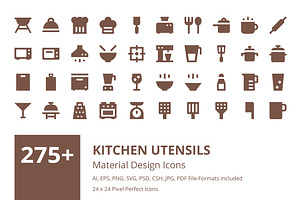 275 Kitchen Utensils Material Icons