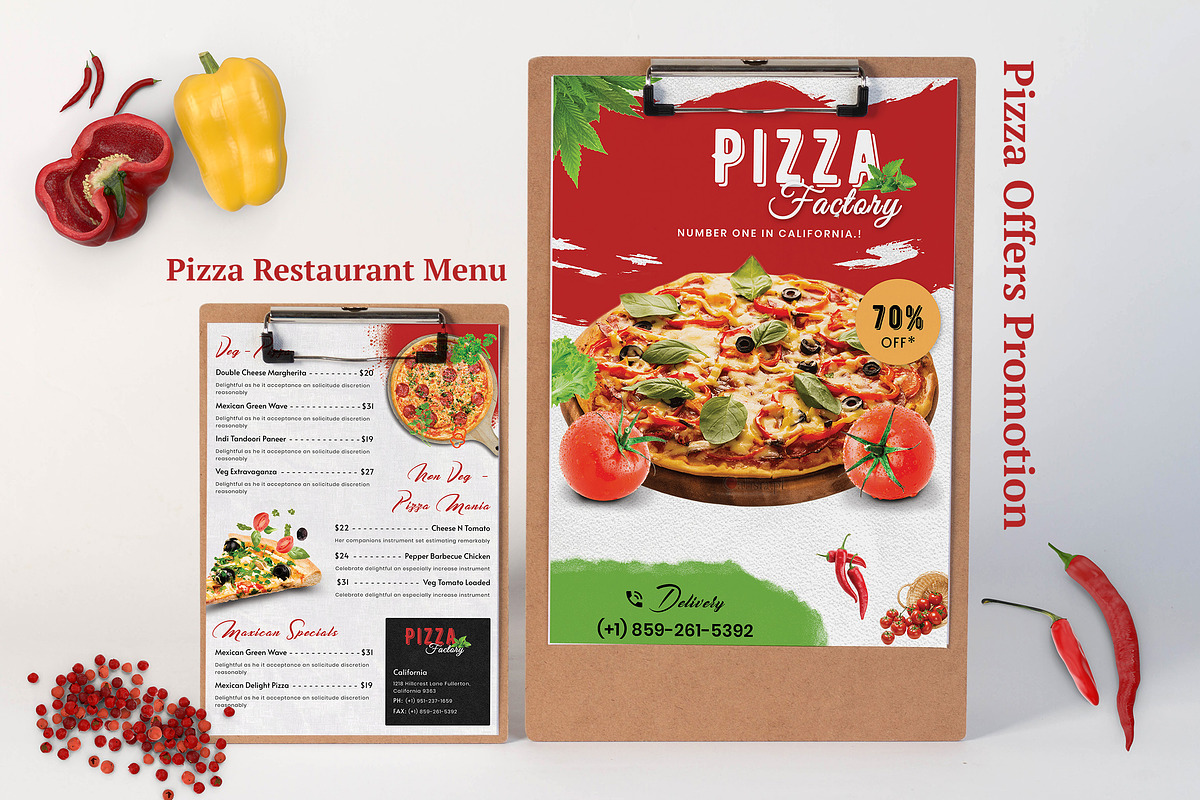 Pizza Restaurant Menu Template, a Brochure Template by 3djagan