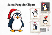 Santa Penguin Clipart, a Graphic by Artnoy (Thumbnail 1 of 5)