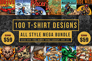100 T-Shirt Designs, an Illustration by TSV Art Collective (Thumbnail 1 of 12)