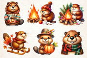 Autumn Cute Beaver Clipart, an Illustration by Dream Creation (Thumbnail 3 of 6)