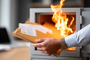 Burning documents in office safe, a Business Photo by AlyaAnd