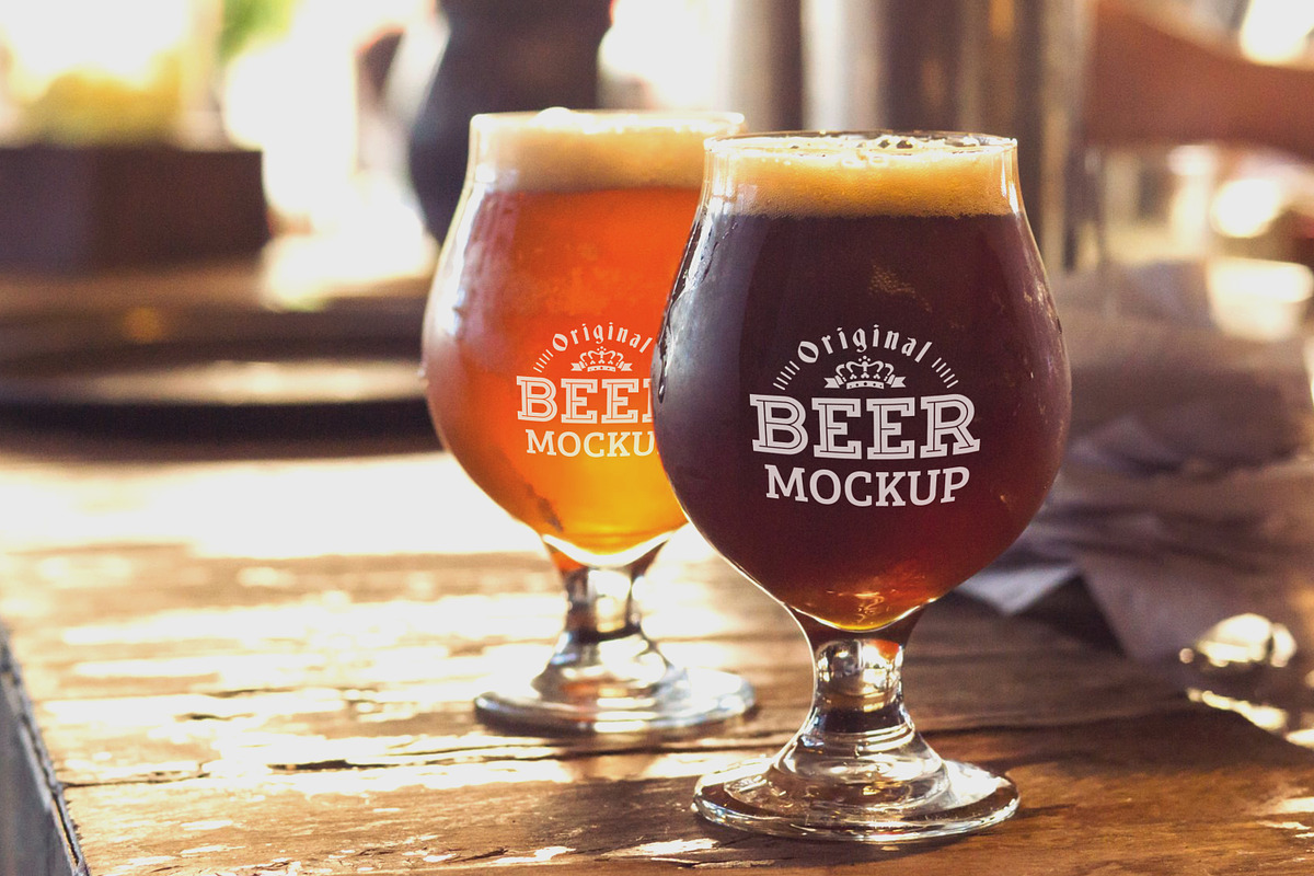 Beer Glass Mock-up#58, a Household Mockup by vraiana