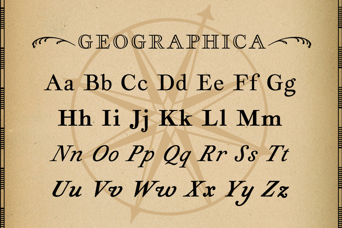 Geographica, an old map serif typeface preview 4