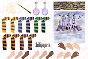 Wizard Clipart,Wizard people,Castle, an Education Illustration by chilipapers (Thumbnail 4 of 5)
