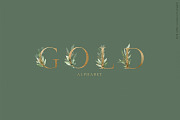 Gold leaf watercolor alphabet art, an Illustration by Angele Kamp (Thumbnail 7 of 12)
