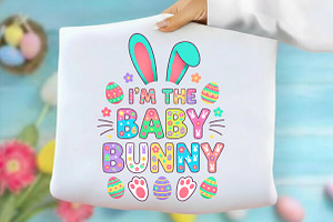 I’m the Baby Bunny Funny Easter Png, an Illustration by designcity5