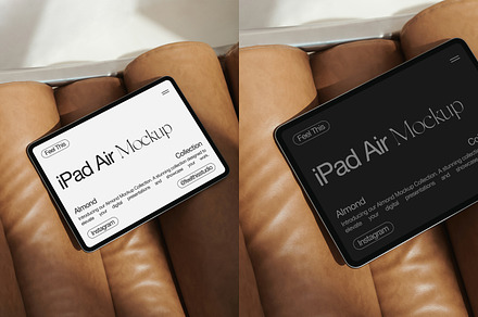 iPad Air on Brown Chair Mockup PSD, an iPad Mockup by Feel This