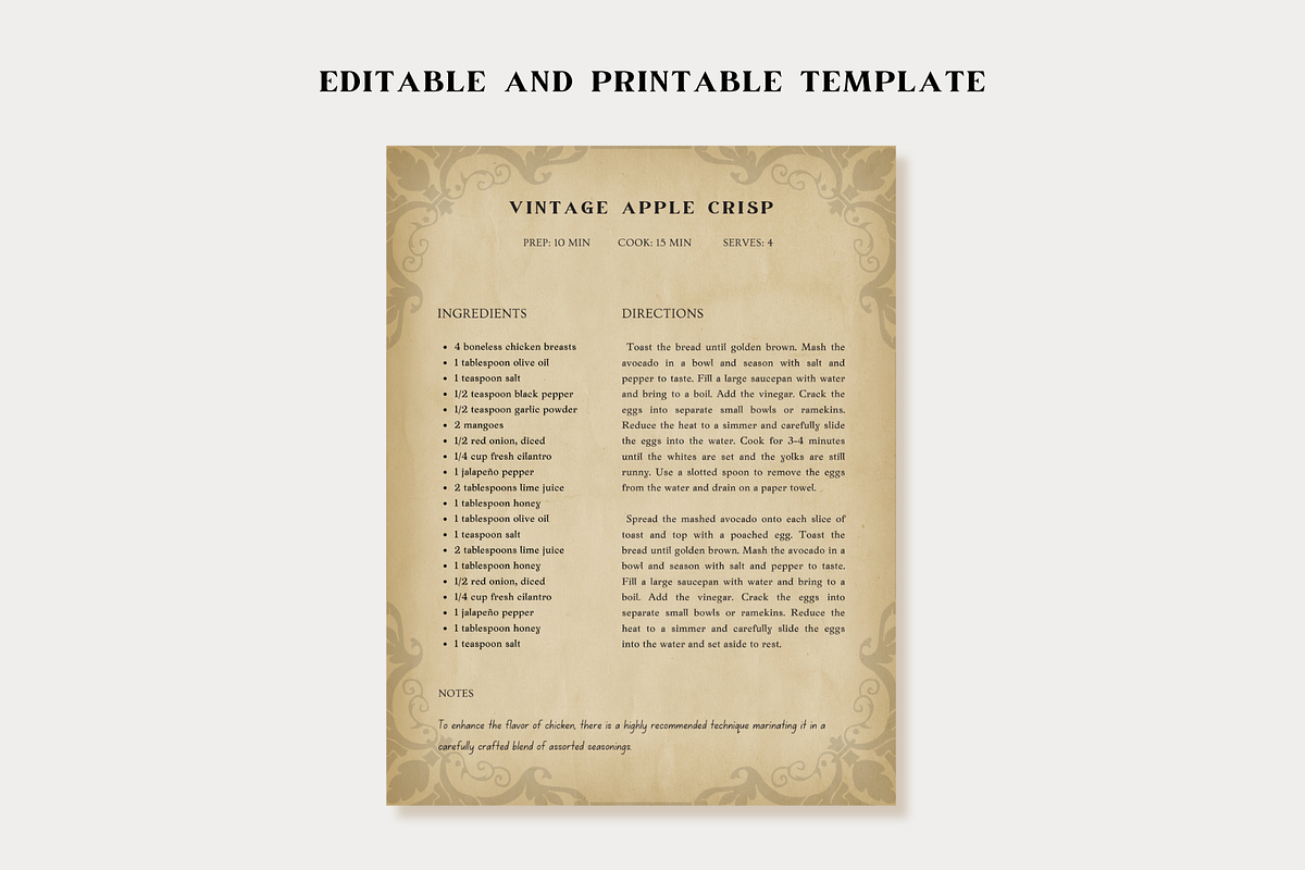 Vintage Recipe Book Template Canva, a Templates & Theme by OrganizationOasisRo (Photo 3 of 10)