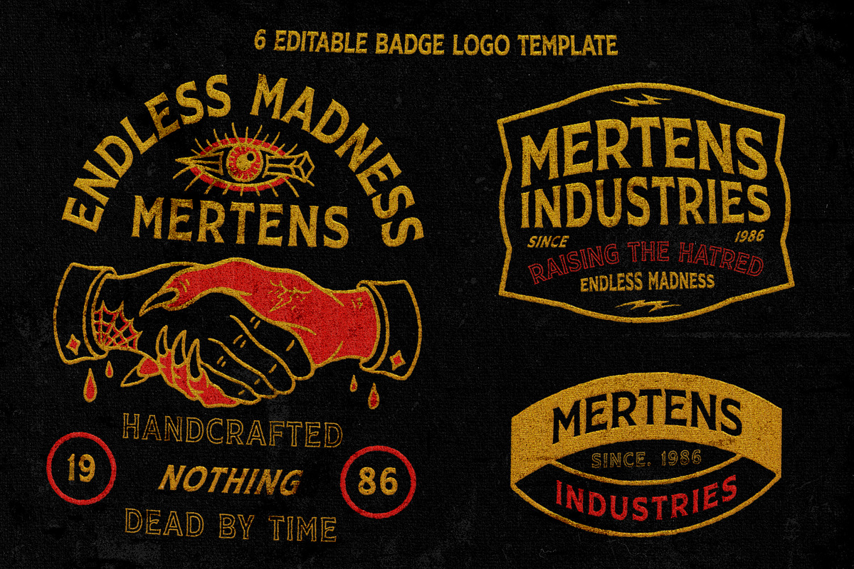 Mertens + Traditional Tattoo Extras, a Serif Font by goodsbyfloyd (Photo 5 of 12)