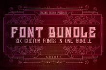 6 Custom Fonts in 1 Bundle - Bundle