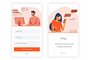 Chatting & Sharing Illustrator App, an UI Kit Template by themelove (Thumbnail 2 of 11)