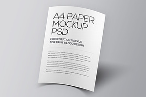 3 Floating A4 Paper Mockups