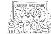 Merry Christmas and happy new year, an Animal Illustration by Somjai King (Thumbnail 1 of 10)