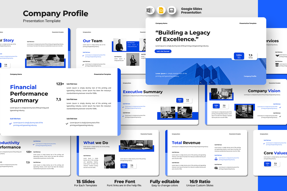 Company Profile - Google Slides, a Design Template by QR Design Studio (Photo 1 of 3)