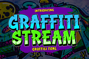 Graffiti Stream Font, a Handwritten Font by Sronstudio (Thumbnail 1 of 16)