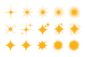 Sparkling golden star set collection