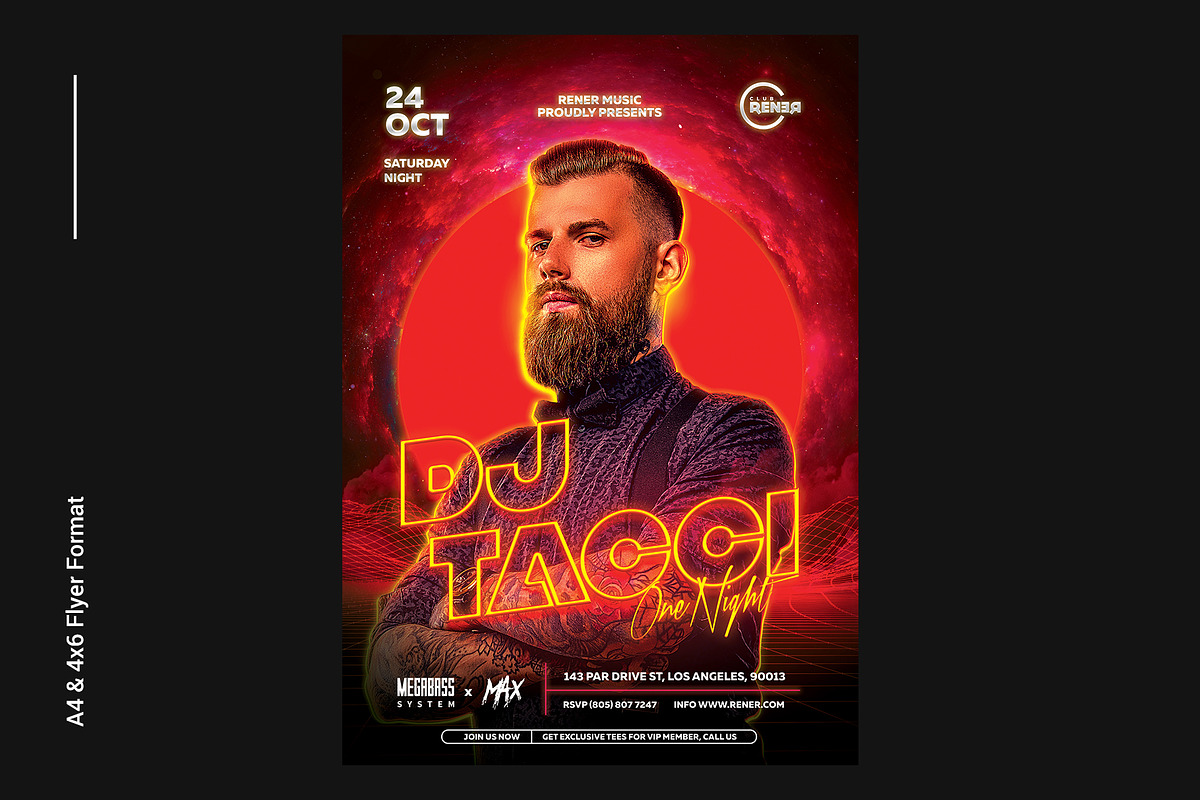 Techno DJ Flyer Template, a Flyer Template by Bornx Design (Photo 2 of 6)