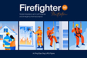 Firefighter Illustration Art Set, a Person Illustration by Brickclay (Thumbnail 1 of 9)