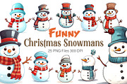 Cartoon Christmas Snowmans. PNG, an Animal Illustration by KENO Mascots (Thumbnail 1 of 8)