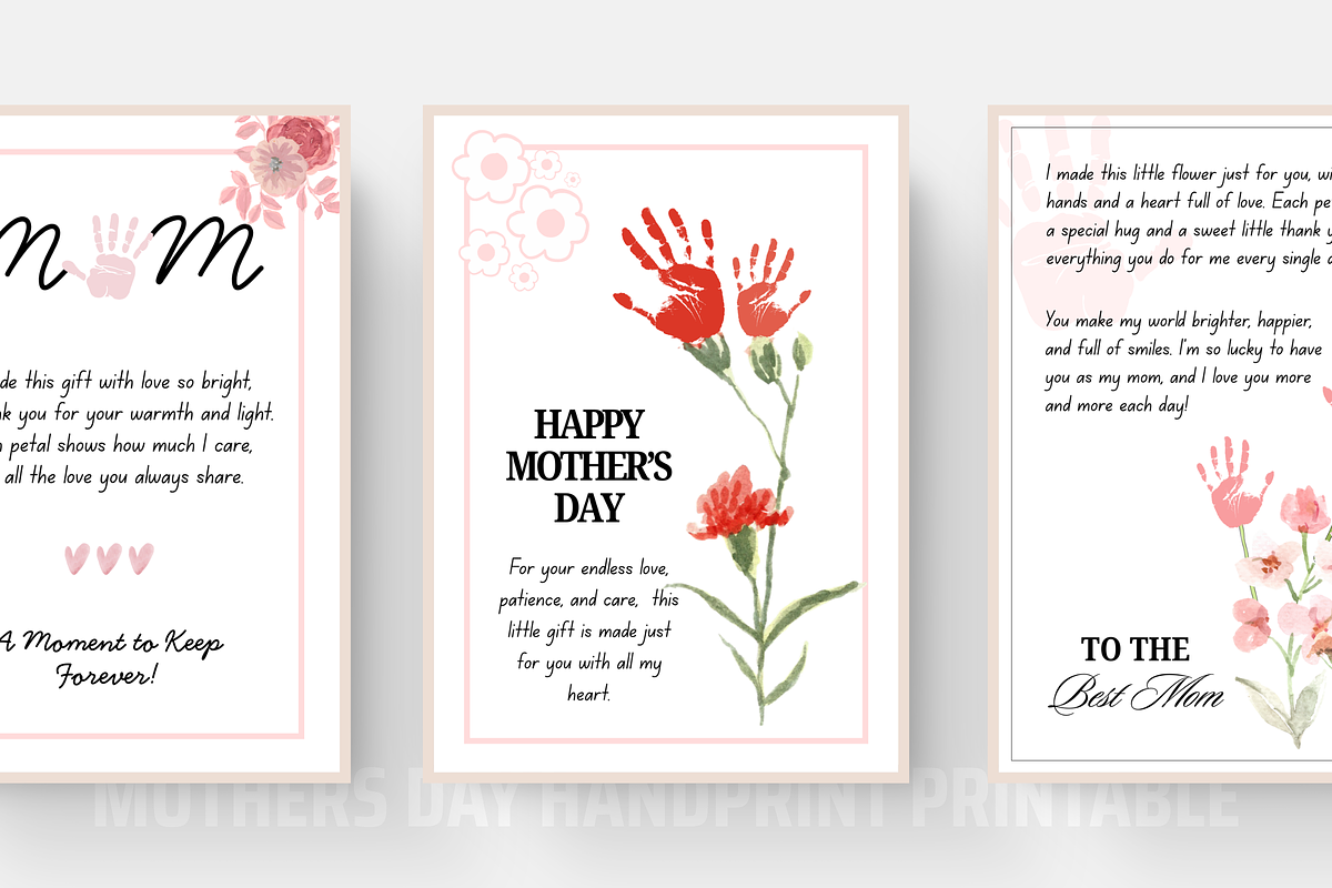 Mother Day Handprint Printable PDF, a Card Template by Snapybiz (Photo 3 of 10)