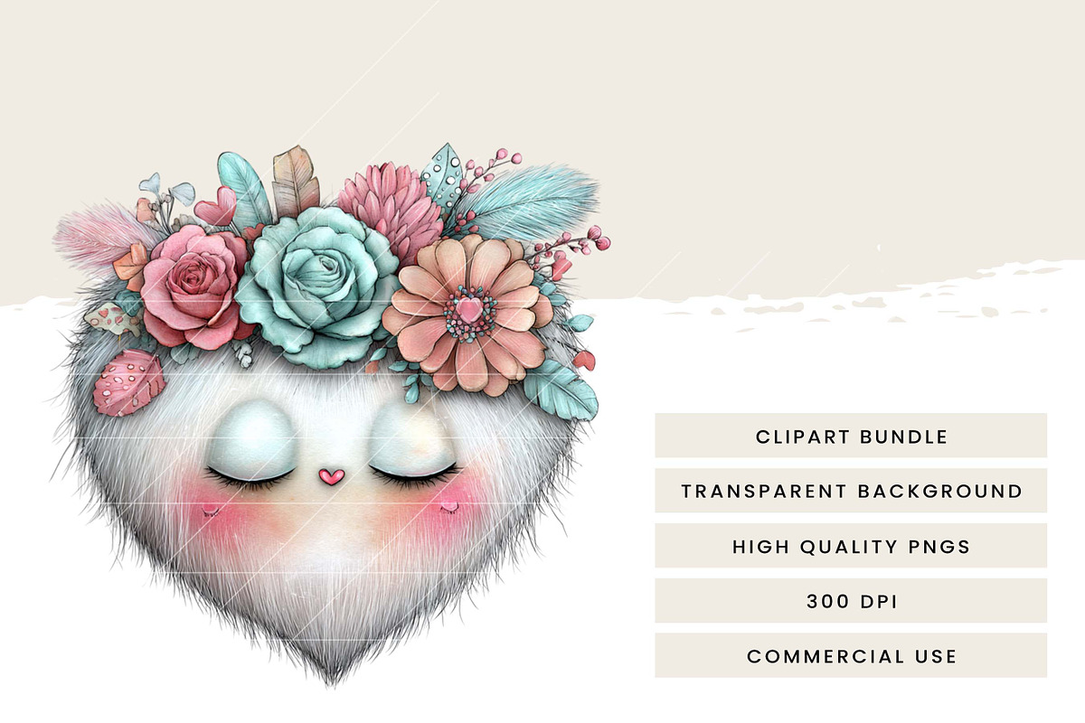 Whimsical Boho Valentine Clipart, a Seasonal Illustration by Design Scotch (Photo 7 of 8)