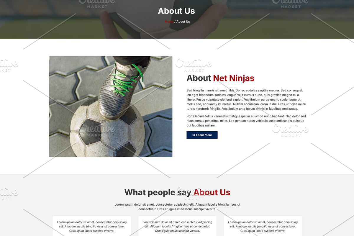 Football Sports Equipment Elementor, a WordPress Template by HasnainDEV (Photo 2 of 5)