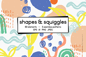 Colorful shapes and squiggles