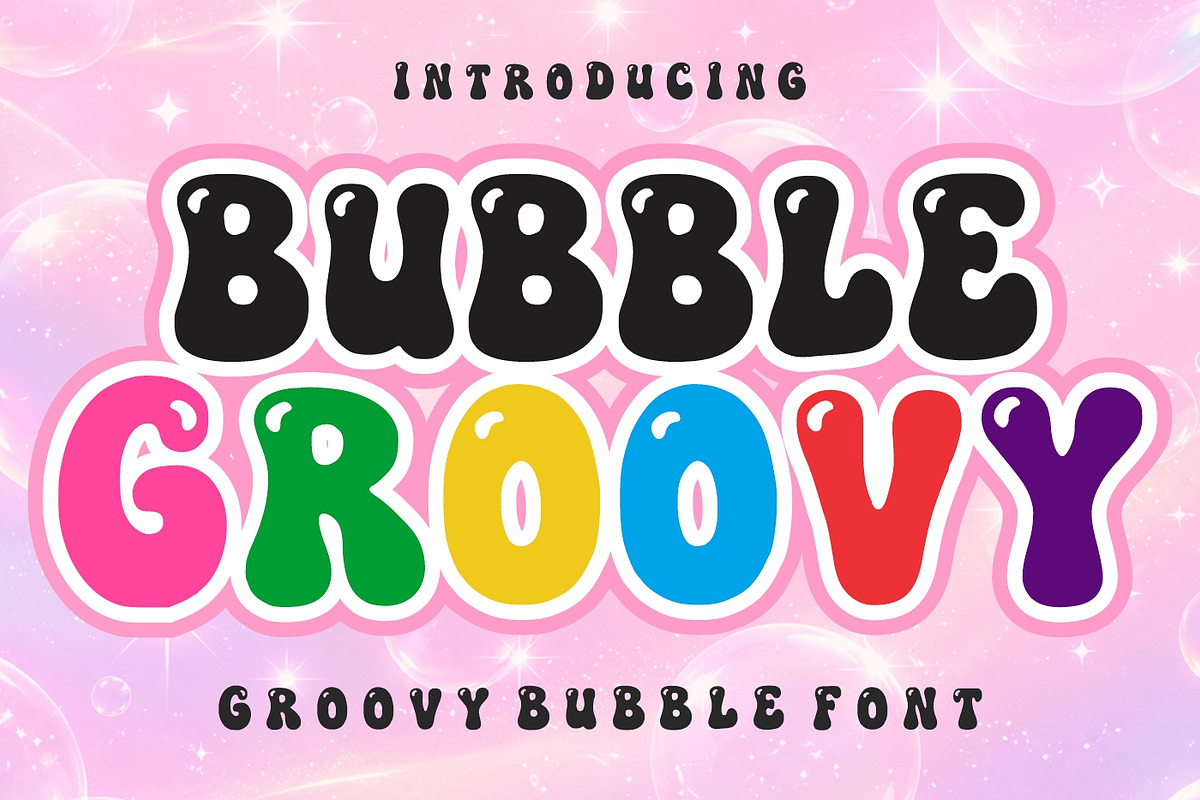 Bubble Groovy, a Handwritten Font by Fourteen Letter (Photo 1 of 6)