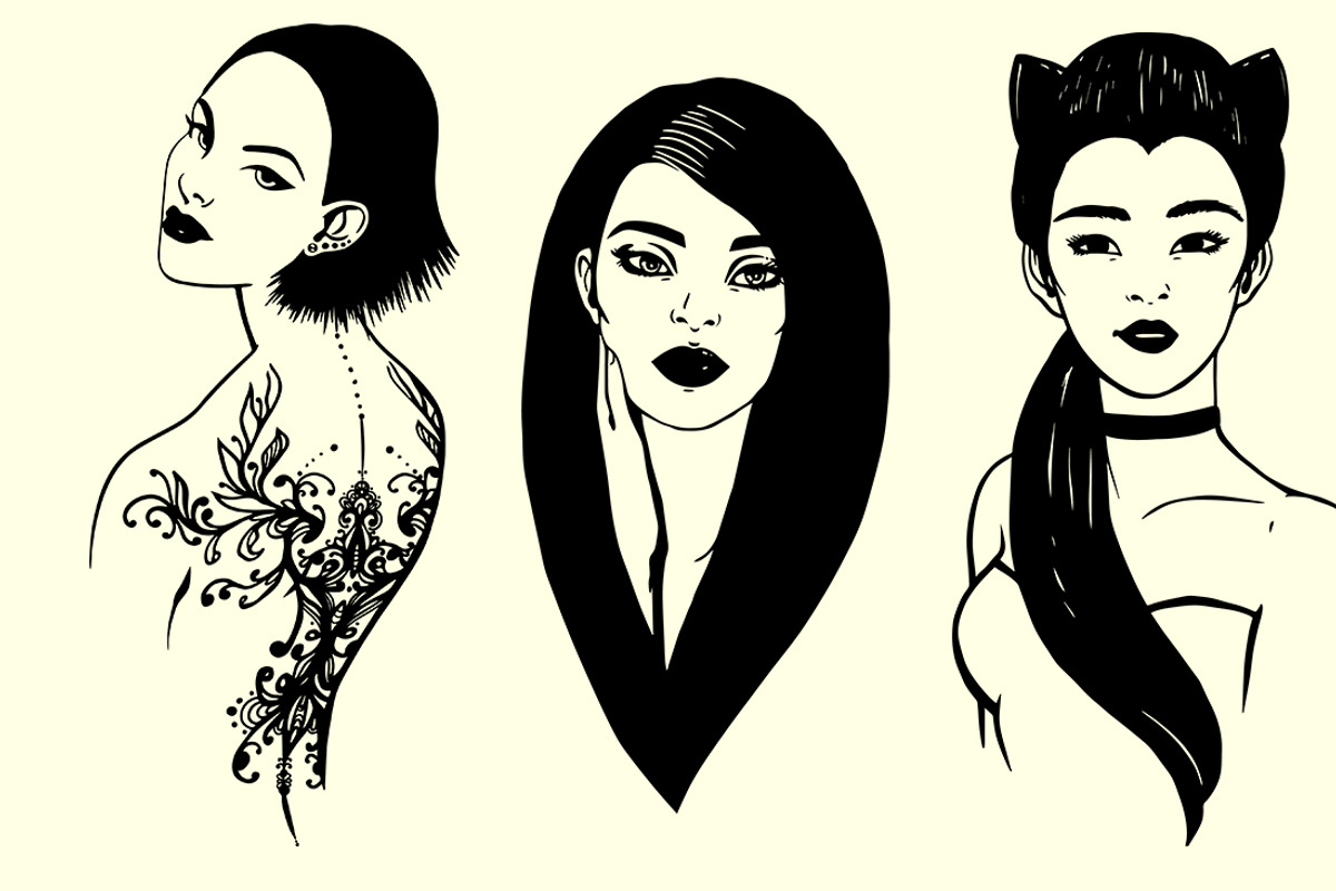 Hand-drawn Female portraits, an Illustration by Mandarinkas art (Photo 6 of 12)