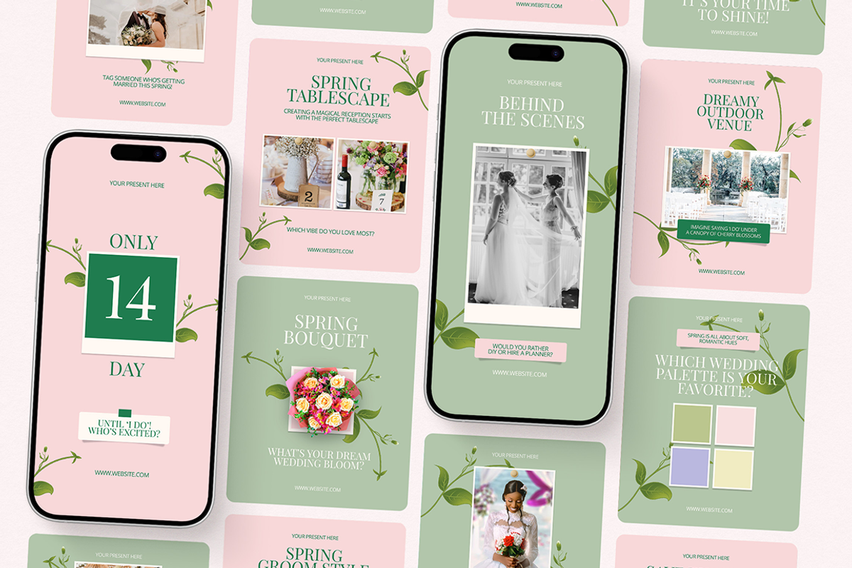 Spring Wedding Instagram Templates, a Social Media Template by Supanium Studio (Photo 5 of 5)
