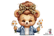 Bear with Leopard Bow PNG Bundle, a Graphic by Clipart Bloom (Thumbnail 5 of 12)
