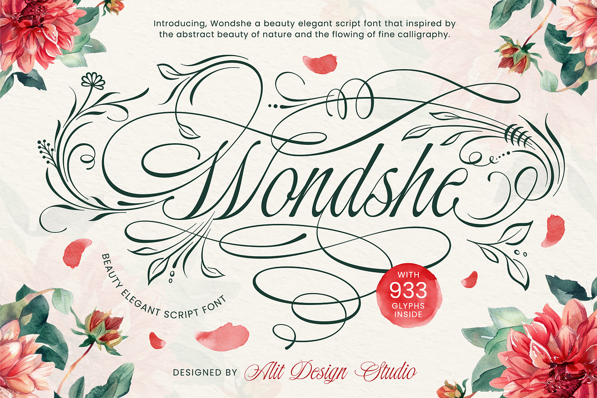 Wondshe Typeface, a Script Font by alit design (Photo 1 of 20)