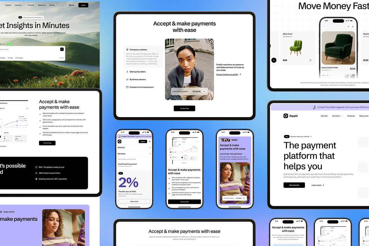 Fintech Website UI Kit, an UI Kit Template by VladTyzun (Photo 3 of 10)