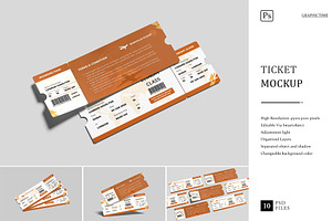Ticket Mockup, a Product Mockup by graphictime
