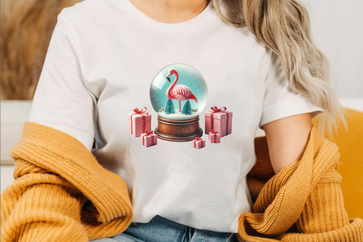 Watercolor Christmas Flamingo Clipar, an Illustration by SVGArt (Photo 2 of 8)