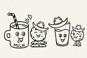 Cowboy Cookie Clipart Funny Milk SVG, a Graphic by TanchaArt (Thumbnail 2 of 9)