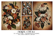 Floral Collage Compositions, a Decorative Illustration by Digital Art Creations (Thumbnail 1 of 6)