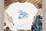 Watercolor Blue Dinosaur Birthday Cl, an Illustration by Sublimation Artist (Thumbnail 4 of 6)