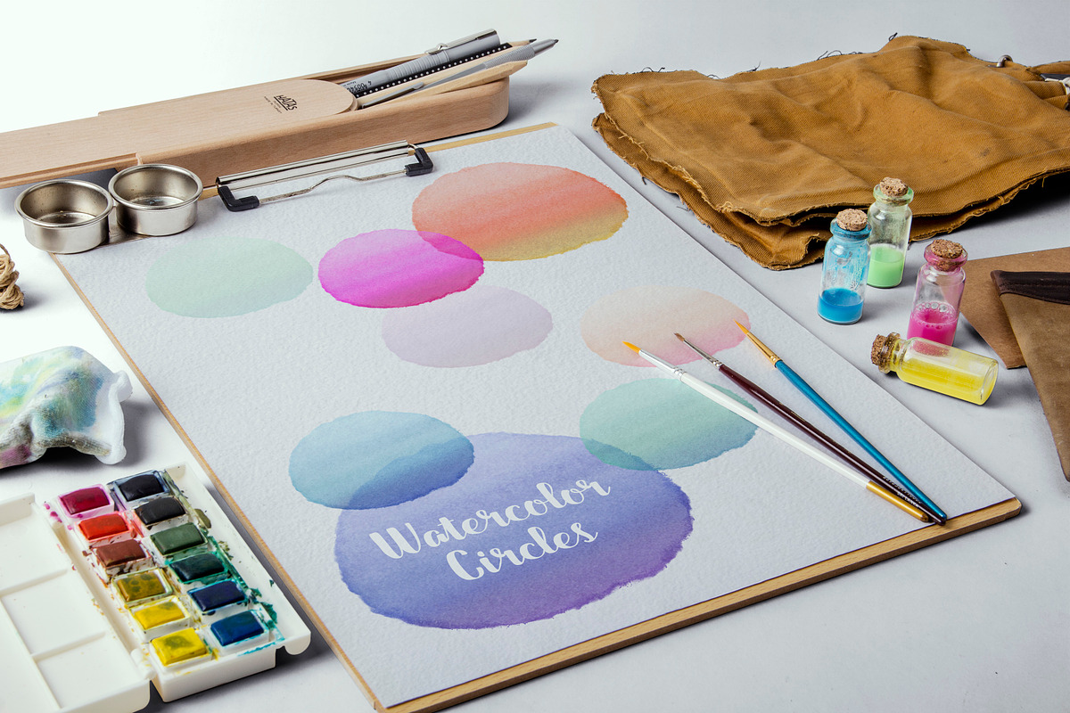 Watercolor Circles Paint Strokes, an Object Illustration by ClipartBrat Graphics (Photo 4 of 5)