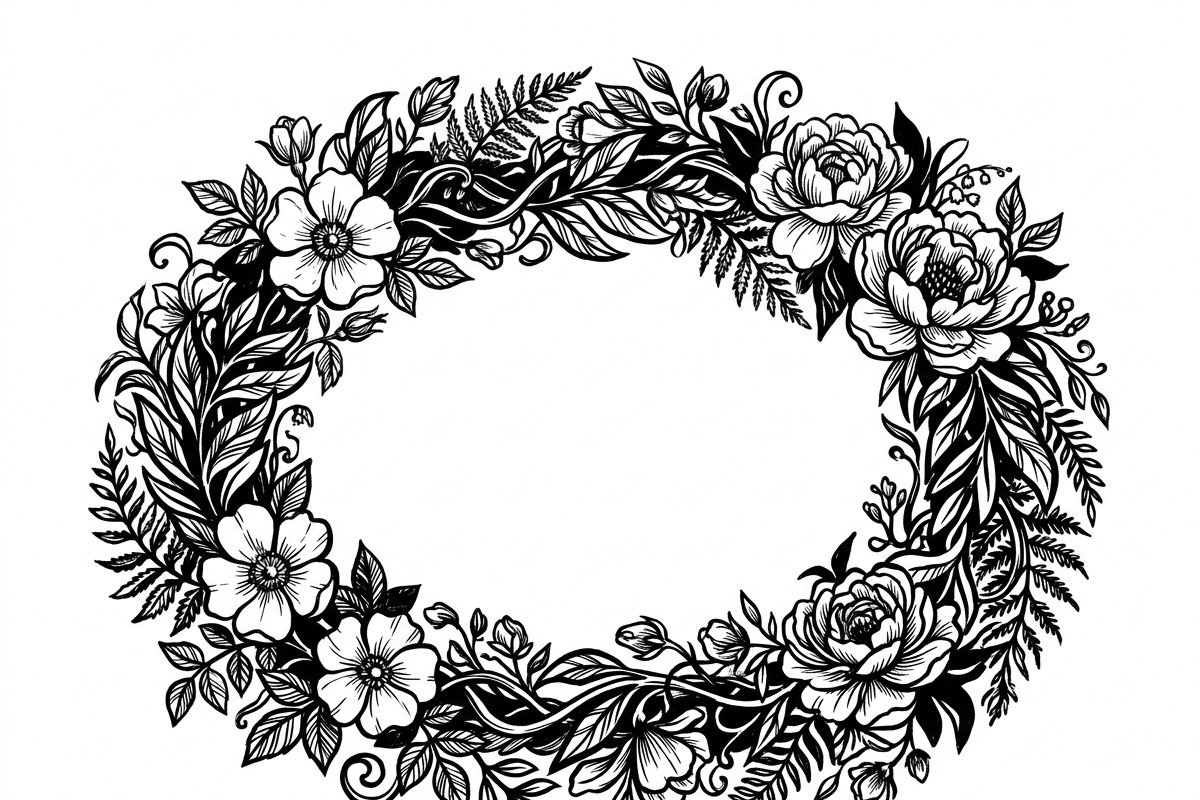 50 Elegant Floral Oval Mirror Frame, a Decorative Illustration by Amazin_art (Photo 10 of 34)