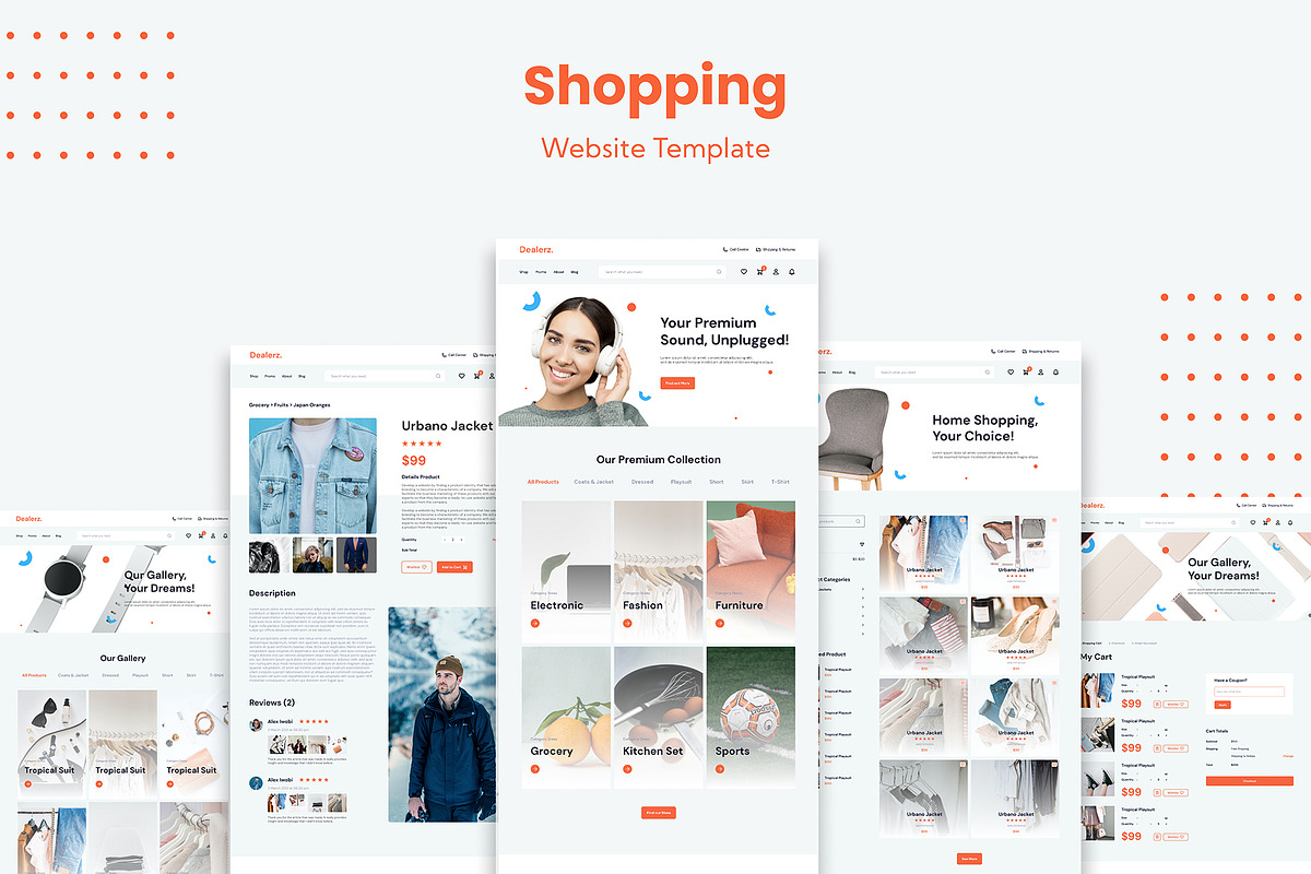 E-commerce Shopping Website Template, an UI Kit Template by Kreativ Space