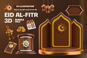 Eid Al-Fitr 3D Illustration Pack, an Object 3D Model by Tempcraft (Thumbnail 1 of 5)