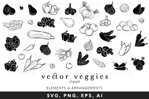 Vegetables outline SVG bundle, an Object Graphic by Serghei Caraulan