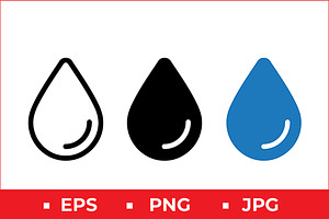 Water Droplet Icons, a Solid Icon by Artonix